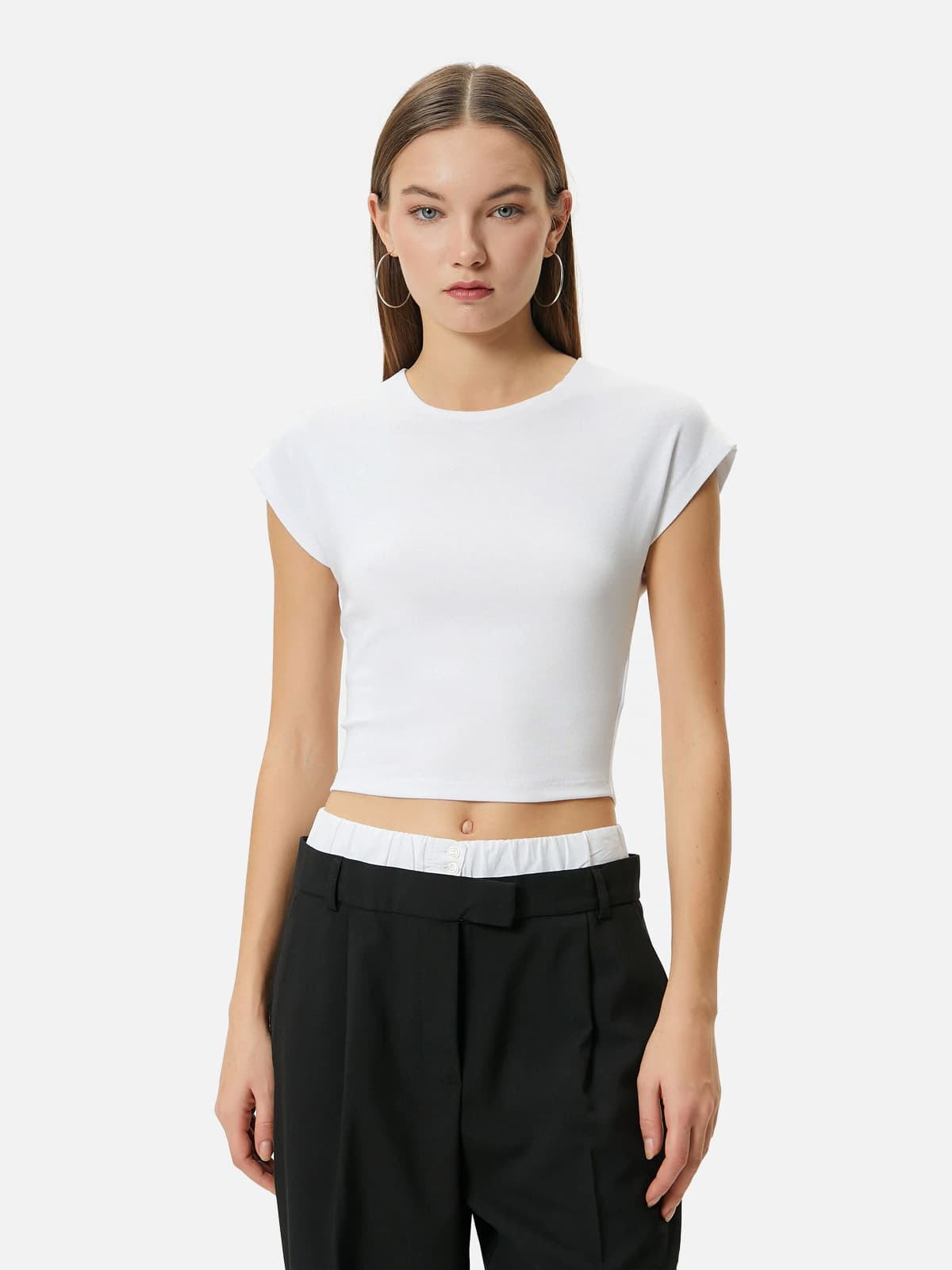 Slim Fit Basic Unpatterned T-shirt